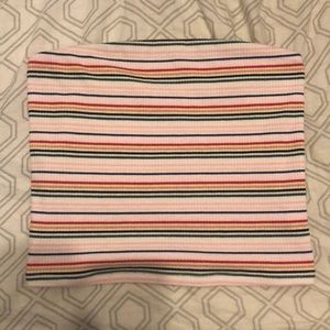 Rainbow striped crop top